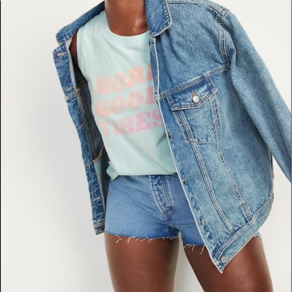 Old Navy High Waisted O.G. straight button fly cut off Jean shorts - Picture 5 of 12